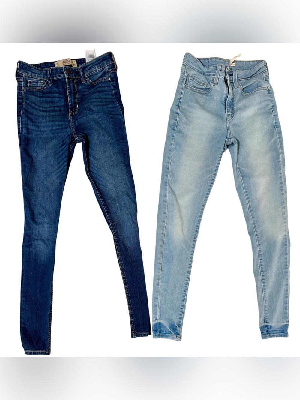 Hollister Two-Tone highwasited Skinny Jeans - Dark Indigo & Light Wash bundle